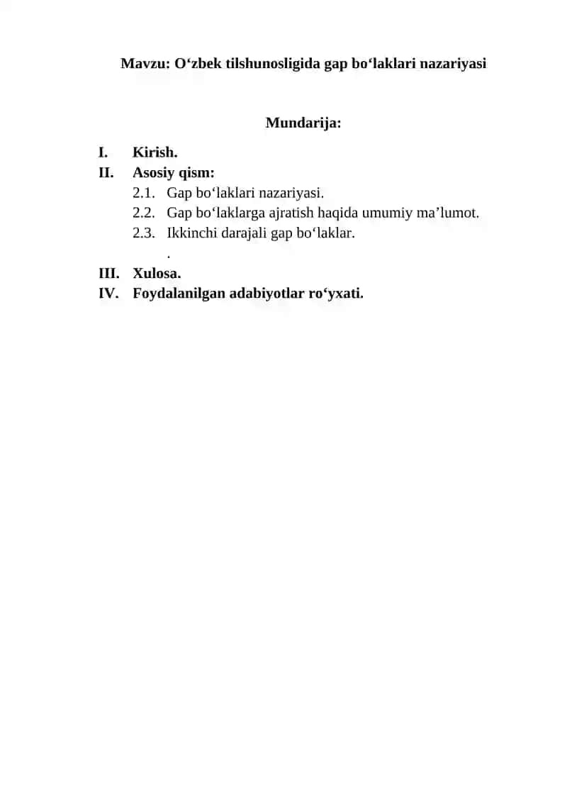 O‘zbek tilshunosligida gap bo‘laklari nazariyasi 2