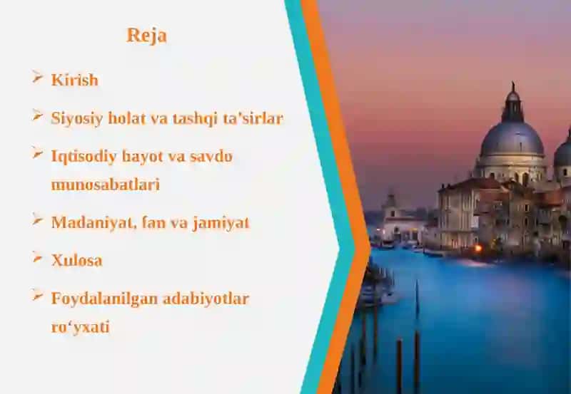 XVI-XVII asr birinchi yarmida Italiya 2