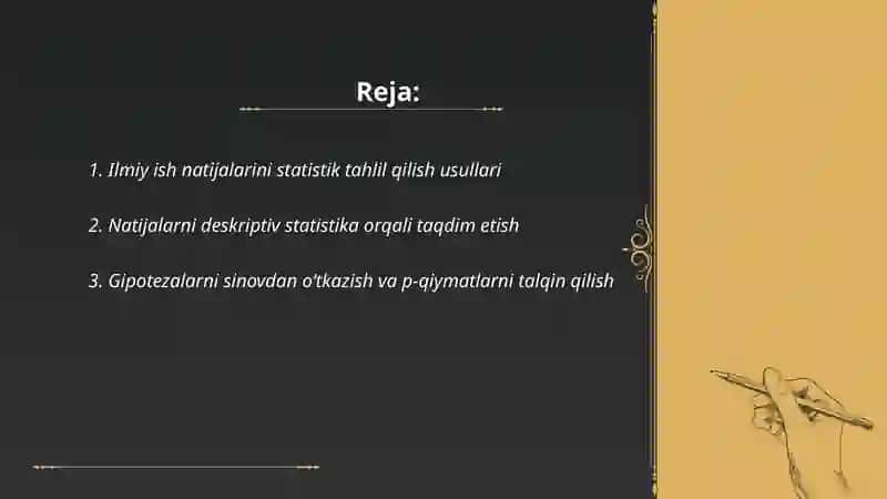 Ilmiy ish natijalari tahlili 2
