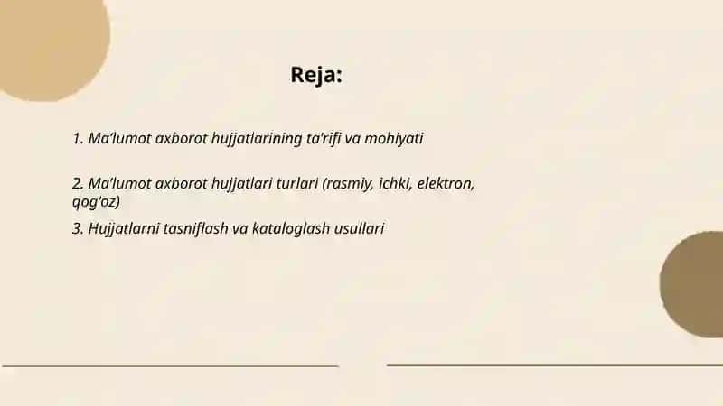 Maʼlumot axborot hujjatlari 2