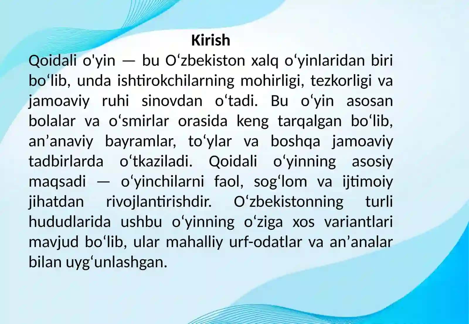 Qoidali o'yin 2