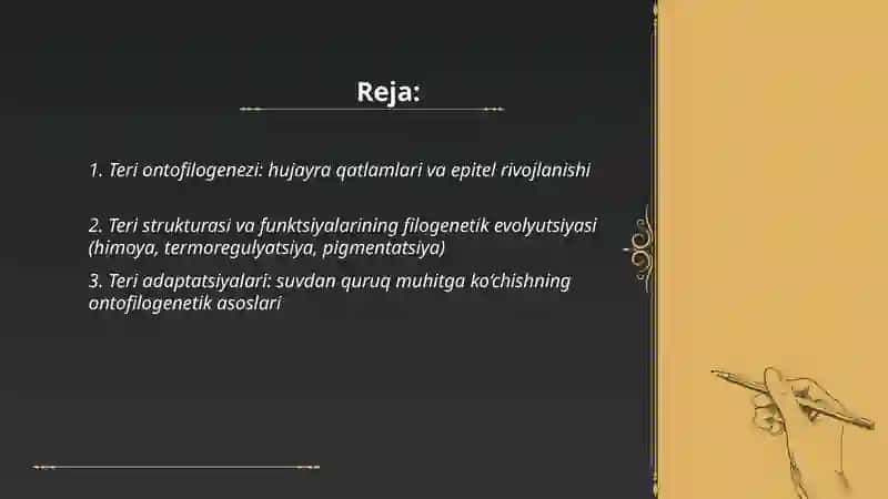 A’zolar sistemasi ontofilogenezi 2