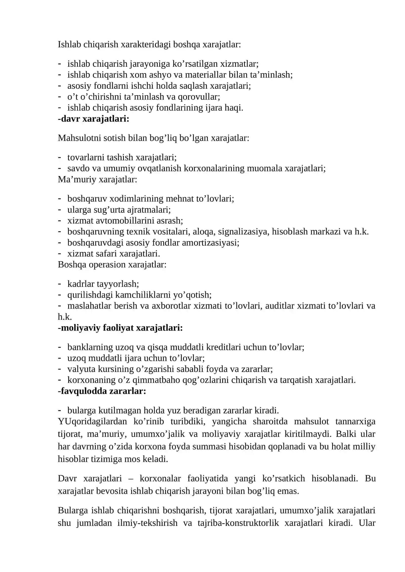 KORXONA XARAJATLARI 2