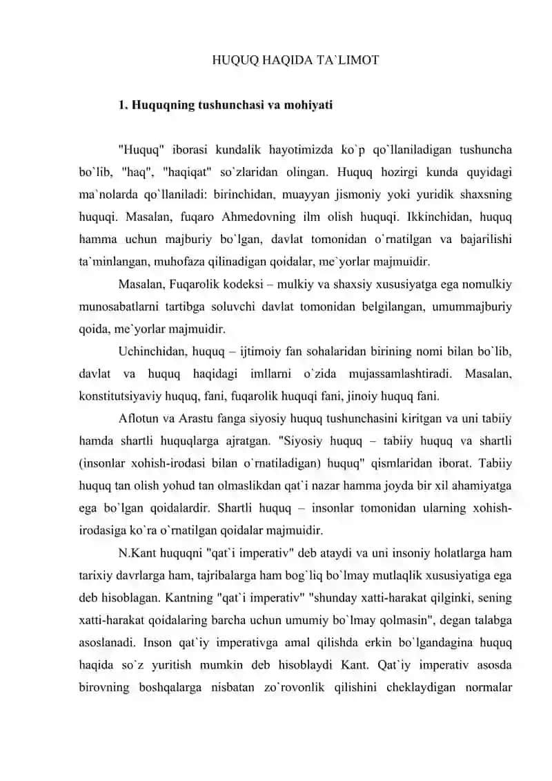 Huquq haqida ta`limot 2