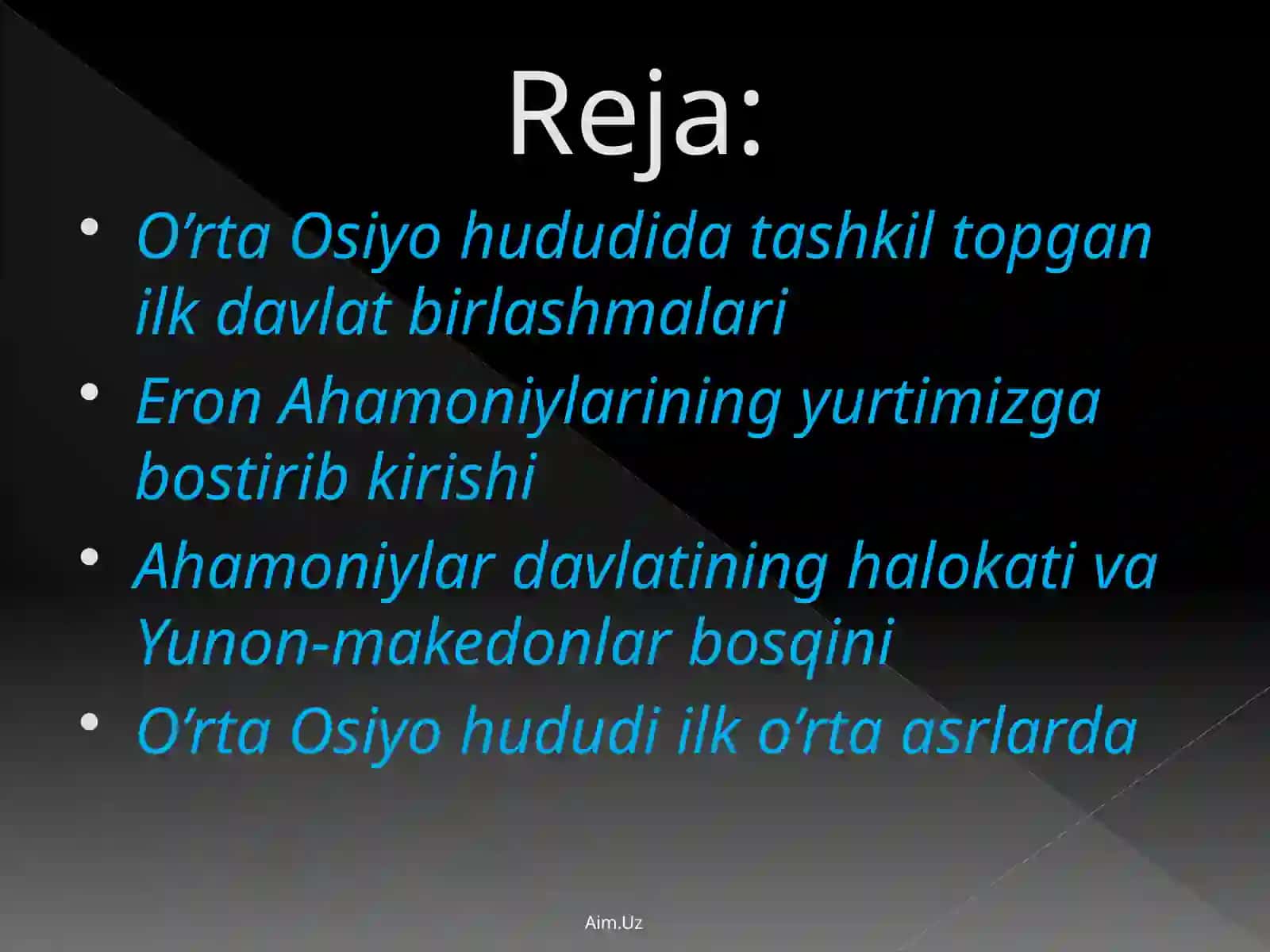 O’RTA OSIYO HUDUDINING BOSQINCHILAR TOMONIDAN BOSIB OLINISHI 2