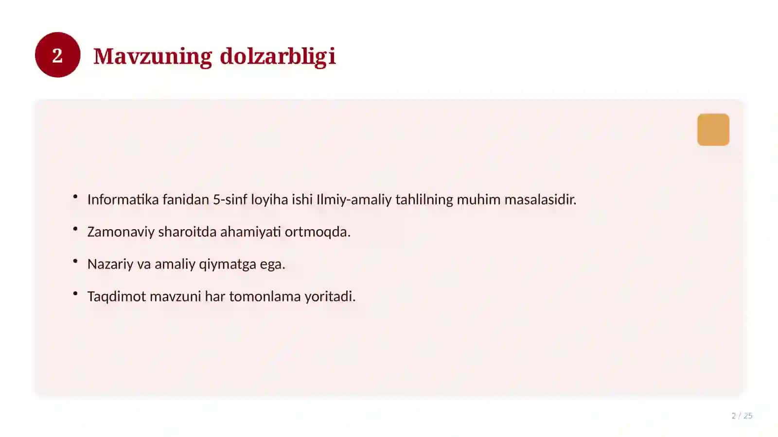 Informatika fanidan 5-sinf loyiha ishi 2