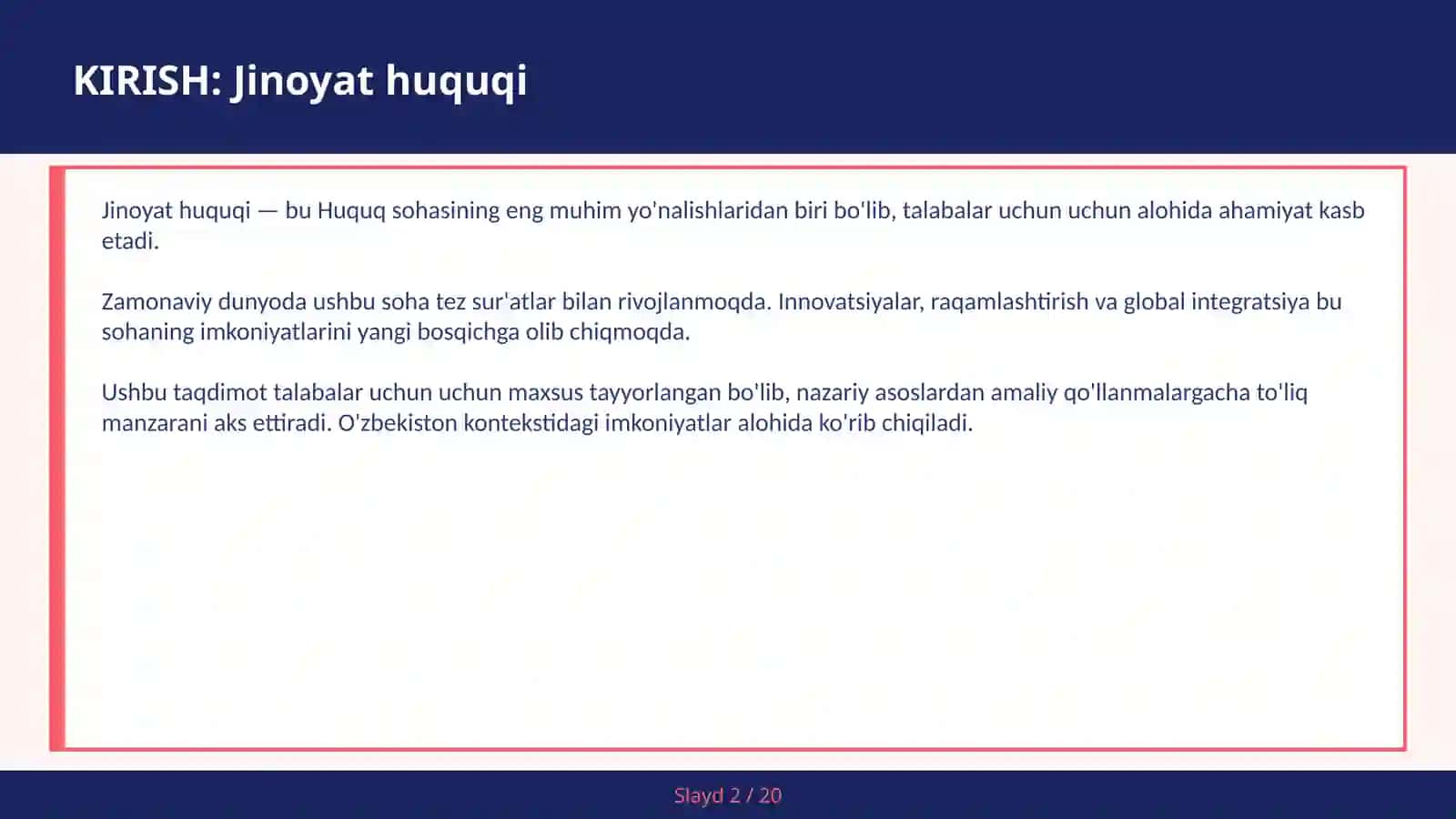 Jinoyat huquqi 2