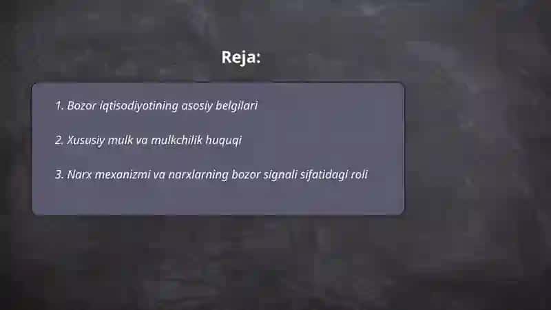 Bozor iqtisodiyoti va uning belgilari 2