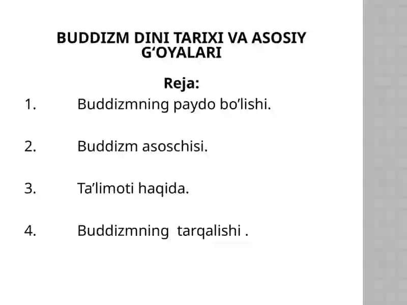 Buddizmning paydo bo'lishi 2