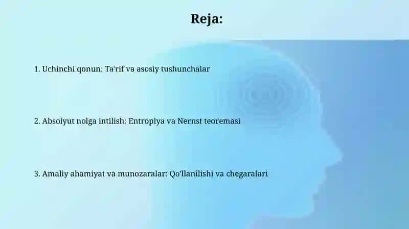 Termodinamikaning uchinchi qonuni 2