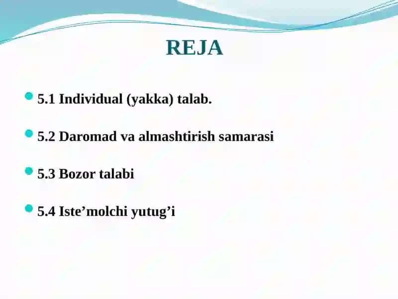Individual va bozor talabi 2