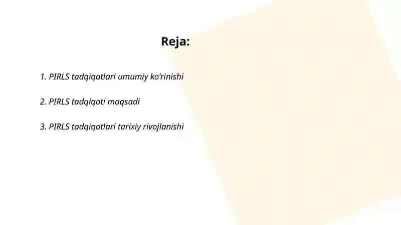 PIRLS tadqiqotlari haqida umumiy maʼlumot 2