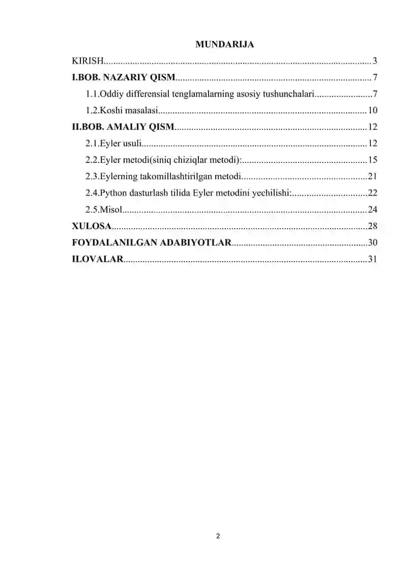 «SONLI USULLAR» 2