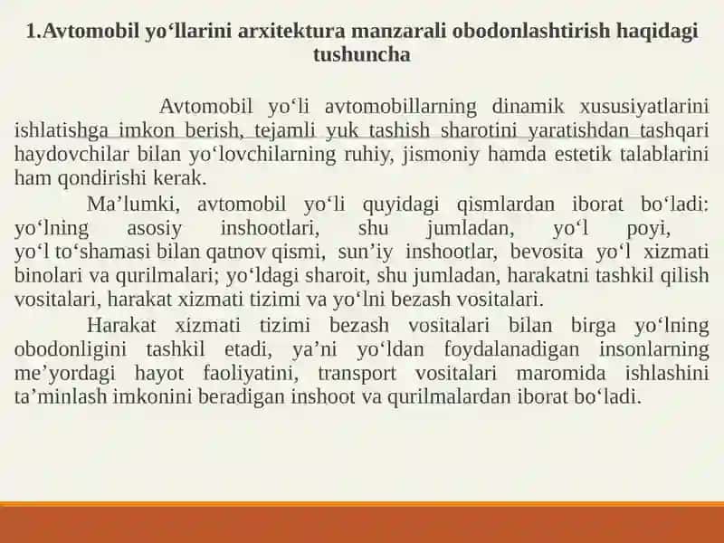 Maruza Avtomobilyo‘llariarxitekturasi 2