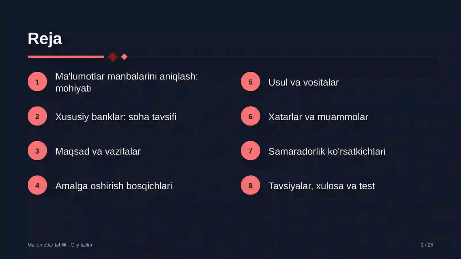 Xususiy banklarda ma'lumotlar manbalarini aniqlash 2
