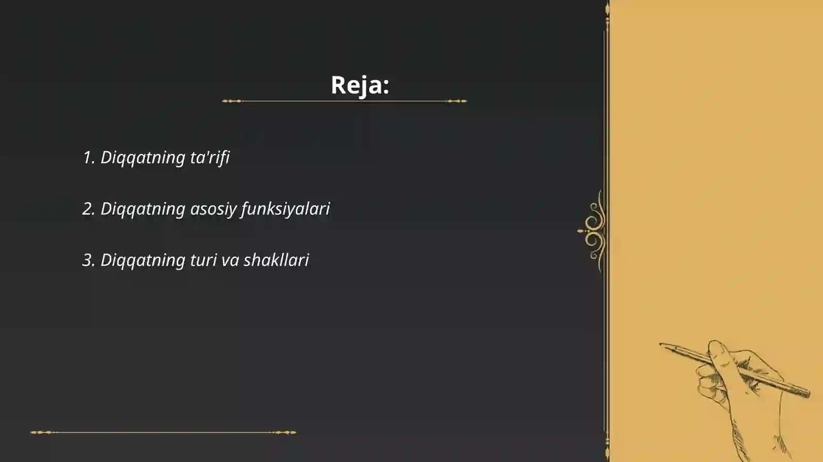 Diqqat turlari va uning xususiyatlari 2