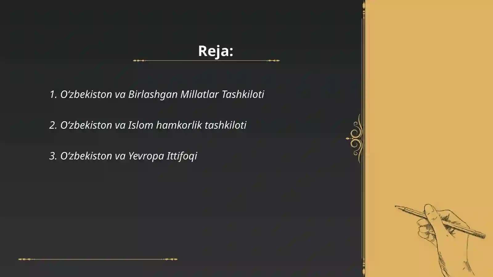 О‘zbekistonning xalqaro tashkilotlar bilan hamkorlik aloqalari 2