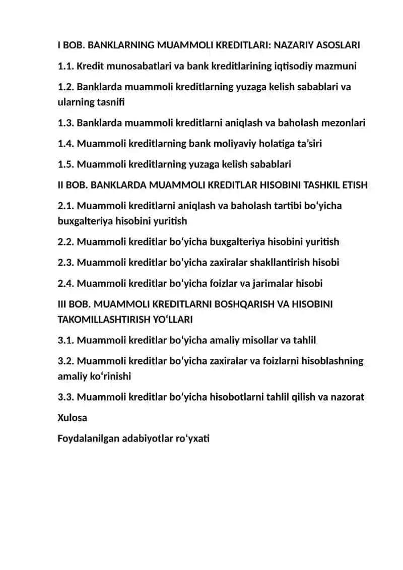 Banklarning muammoli kreditlari va ularning hisobi 2