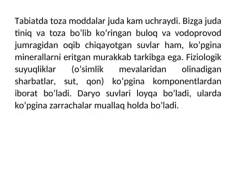 Dispers sistemalarning umumiy xarakteristikasi va sinflanishi 2