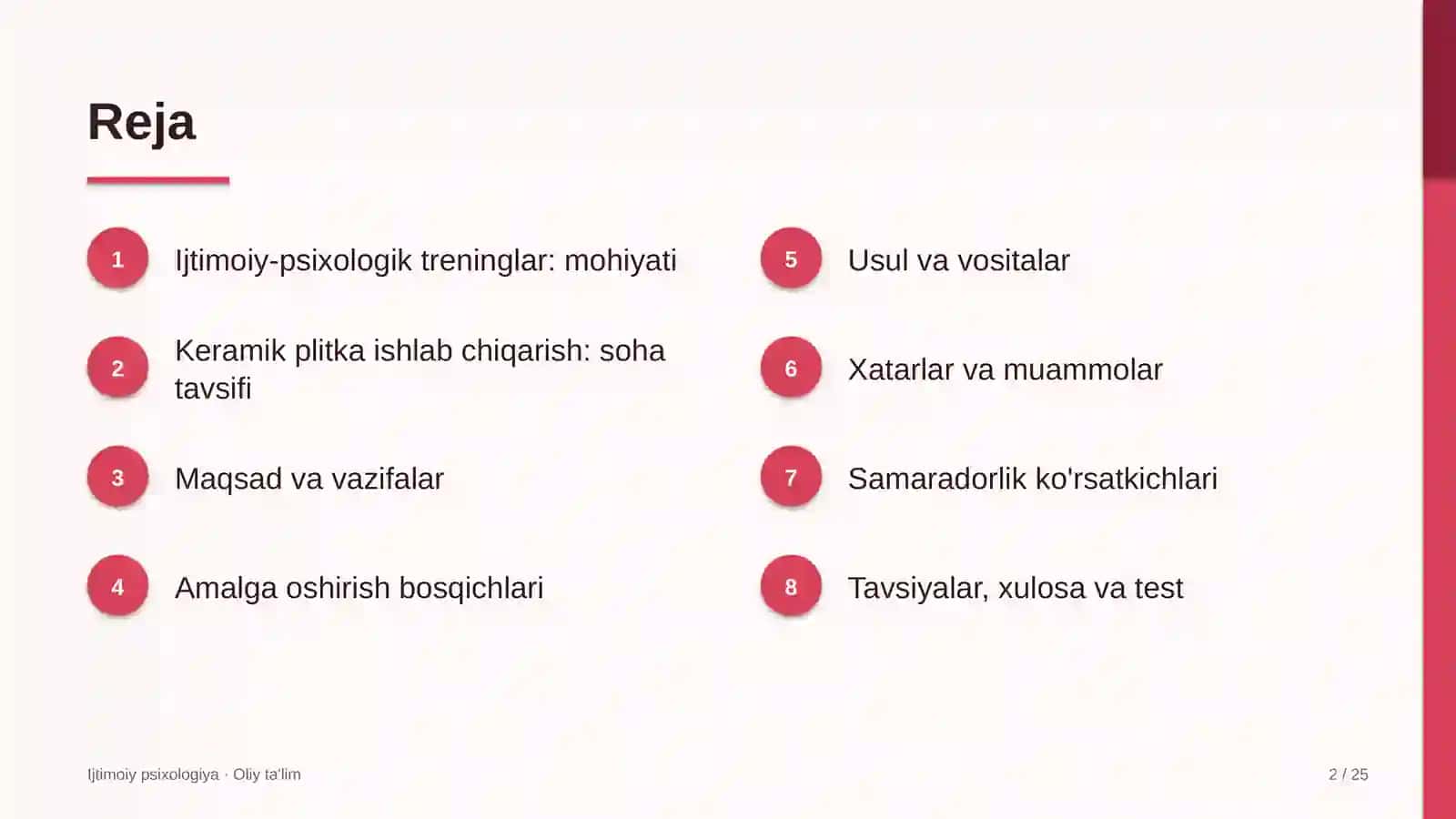 Keramik plitka ishlab chiqarishda ijtimoiy-psixologik treninglar 2