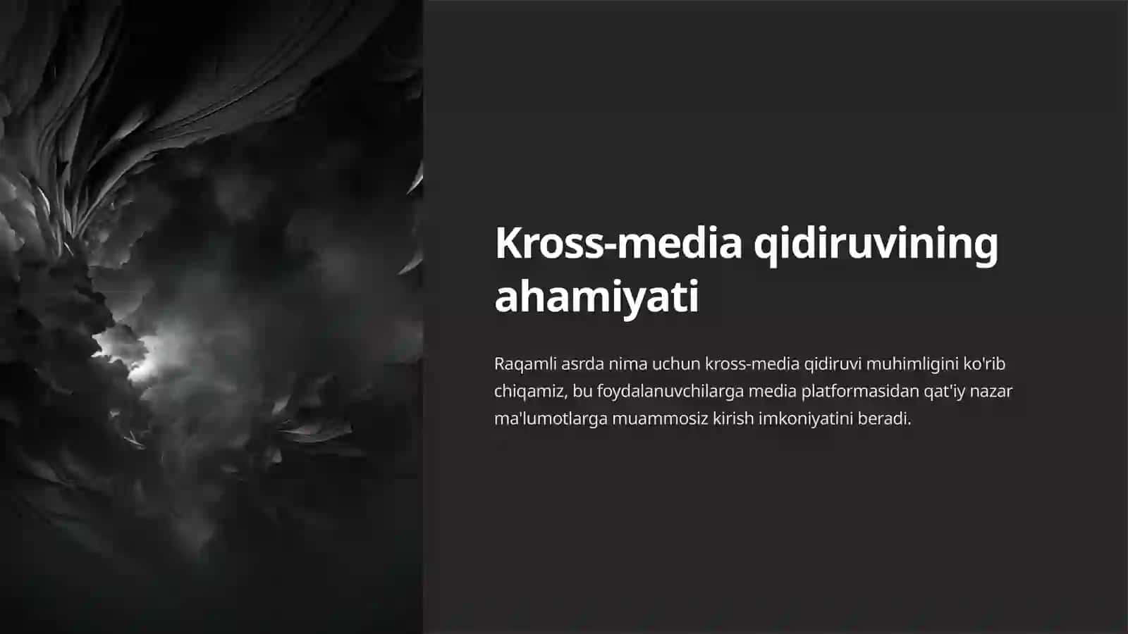 Kross-media qidiruvi. O'zaro media qidiruv: chegaralarni o'rganish 2