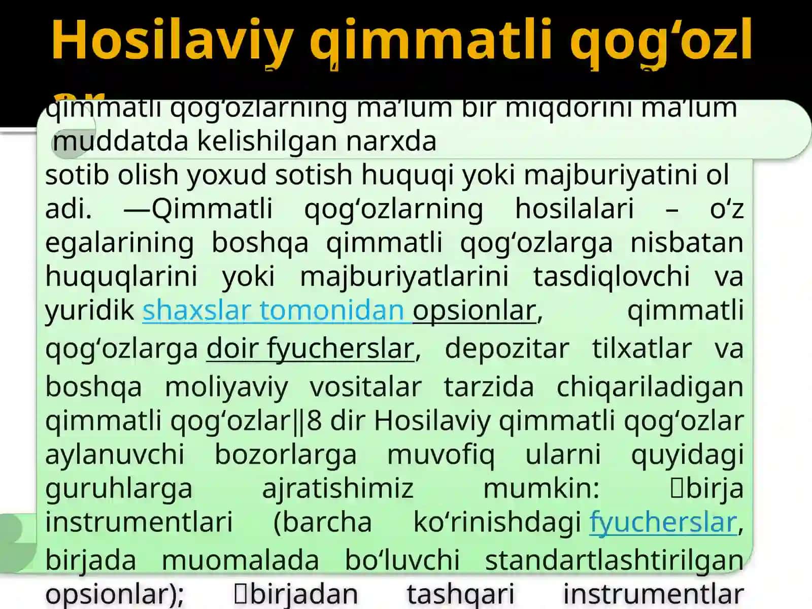 Xosilaviy qimmatli qog'ozlar 2