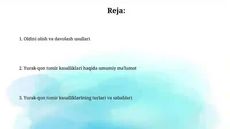 Yurak qon tomir tizimi kasalliklari 2