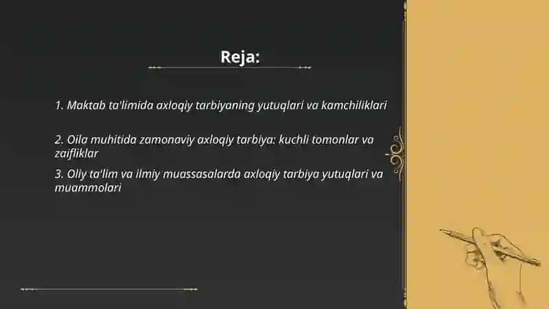 Zamonaviy axloqiy tarbiyaning yutuqlari va kamchiliklari 2
