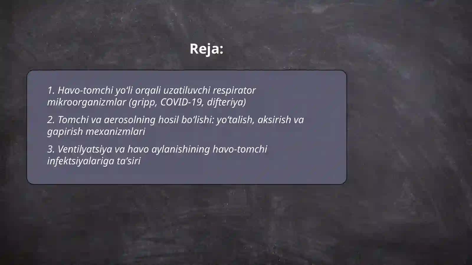 Havo tomchi, kontakt, implantatsion infeksion manbalari 2