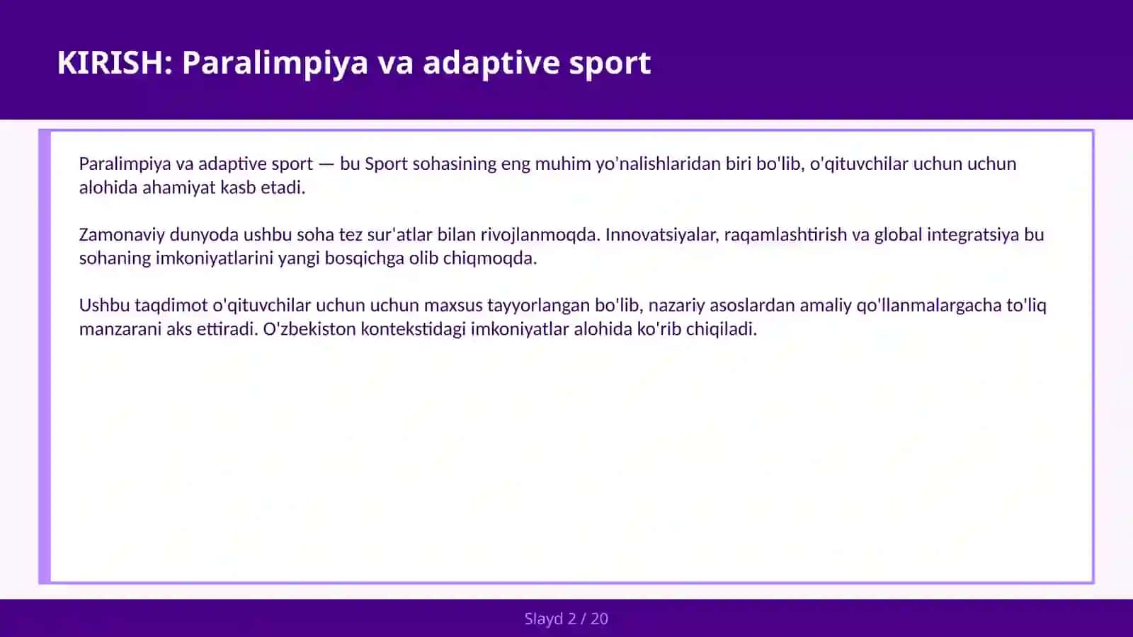 Paralimpiya va adaptive sport 2