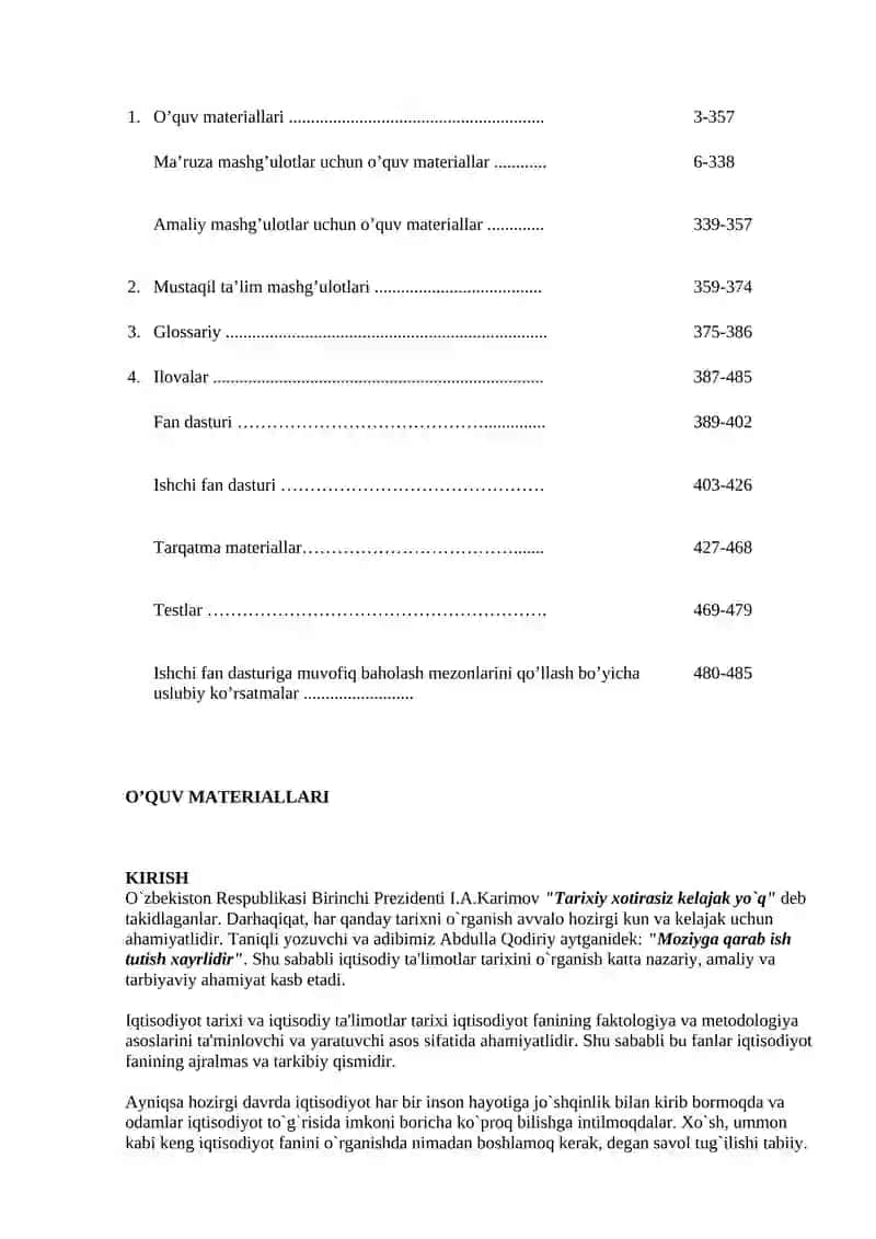 IQTISODIY TA’LIMOTLAR TARIXI 2