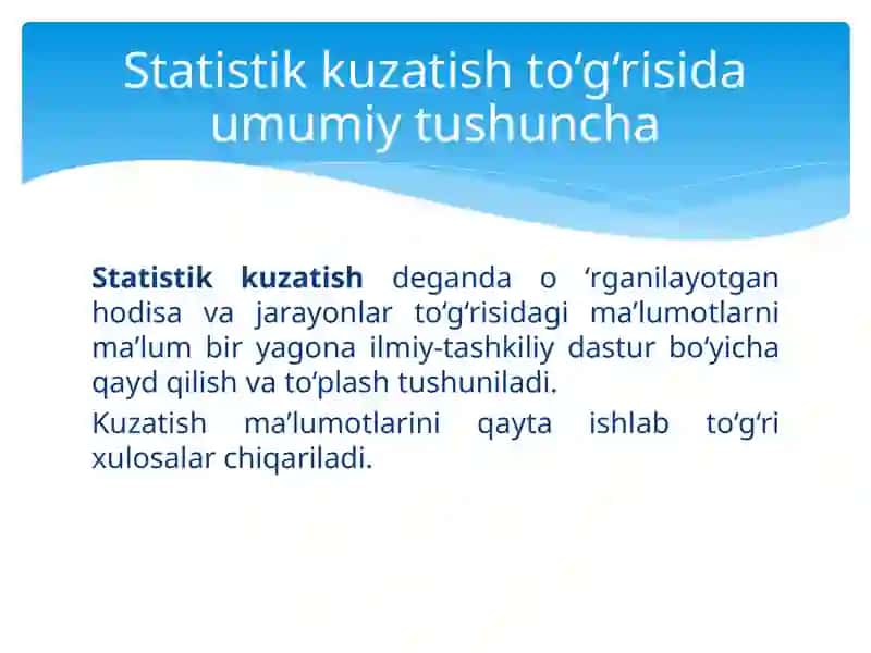 STATISTIK KUZATISH USLUBYATI 2