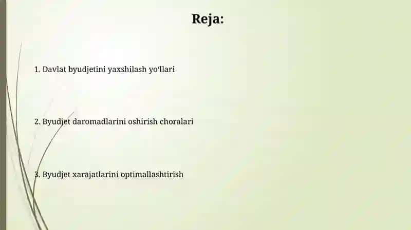Davlat budjetini takomillashtirish yo’llari 2
