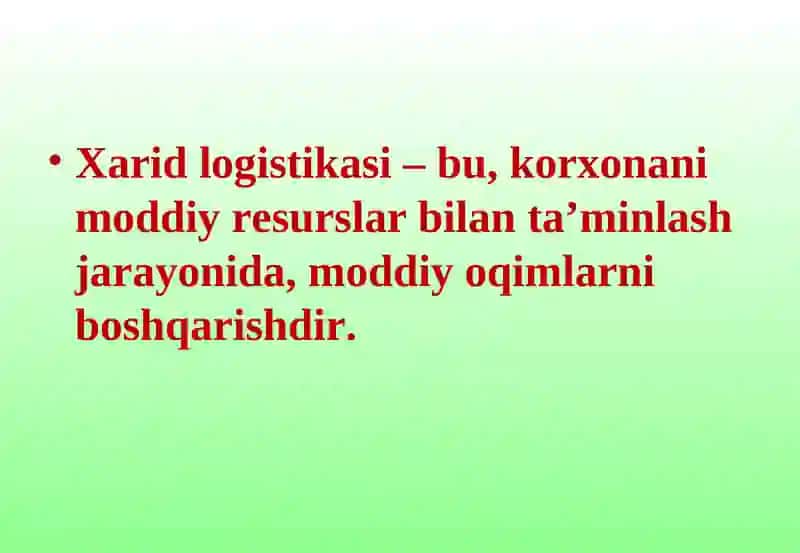 Xarid logistikasi 2