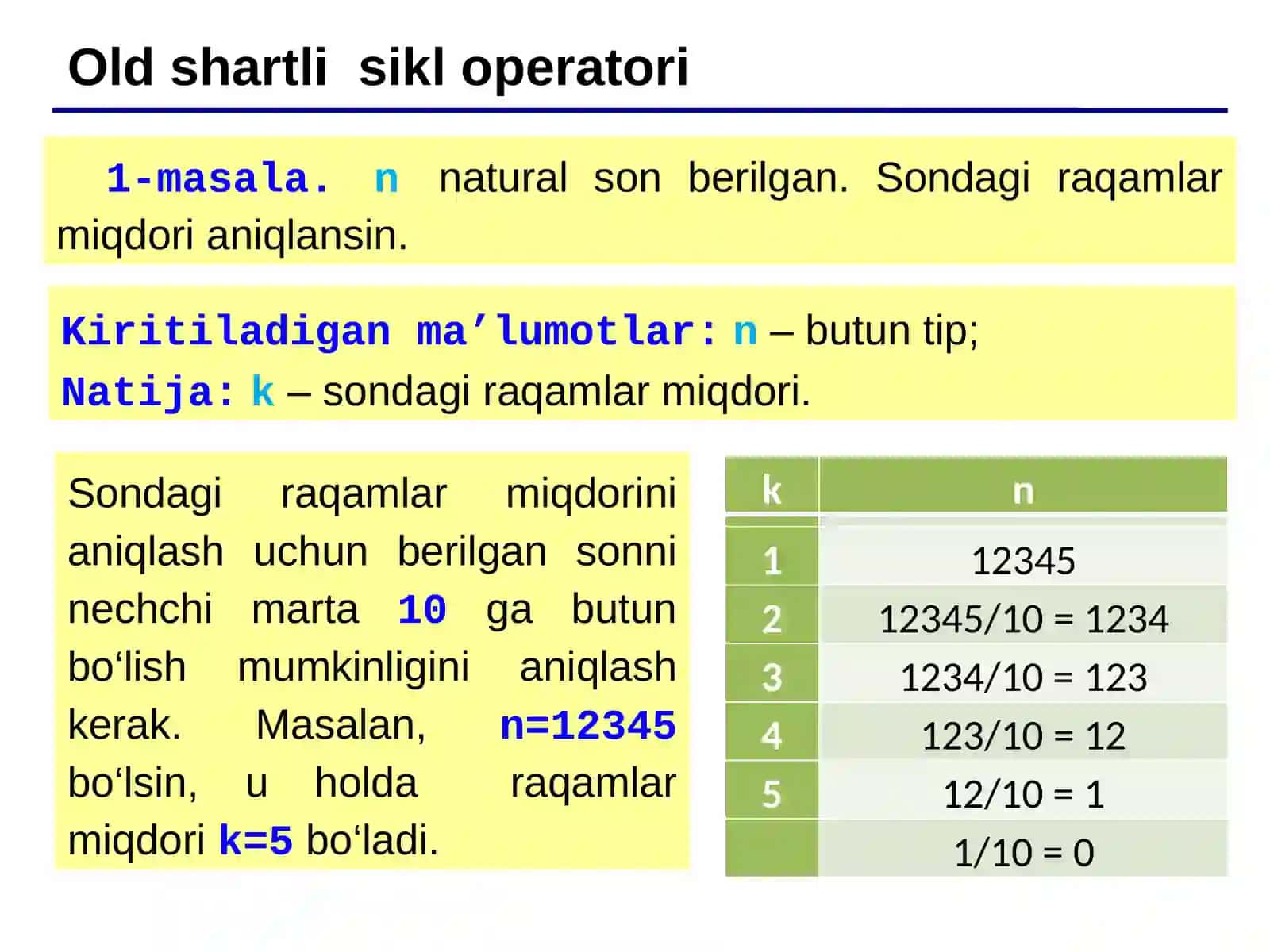 Sondagi raqamlar miqdorini aniqlash 2