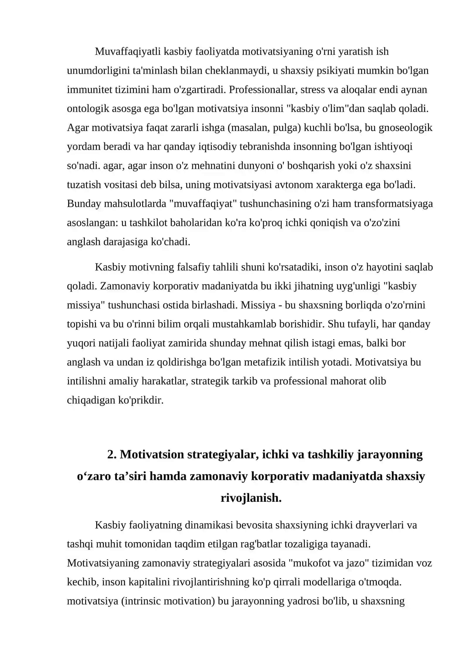 Muvaffaqiyatli kasbiy faoliyat motivatsiyasi 2