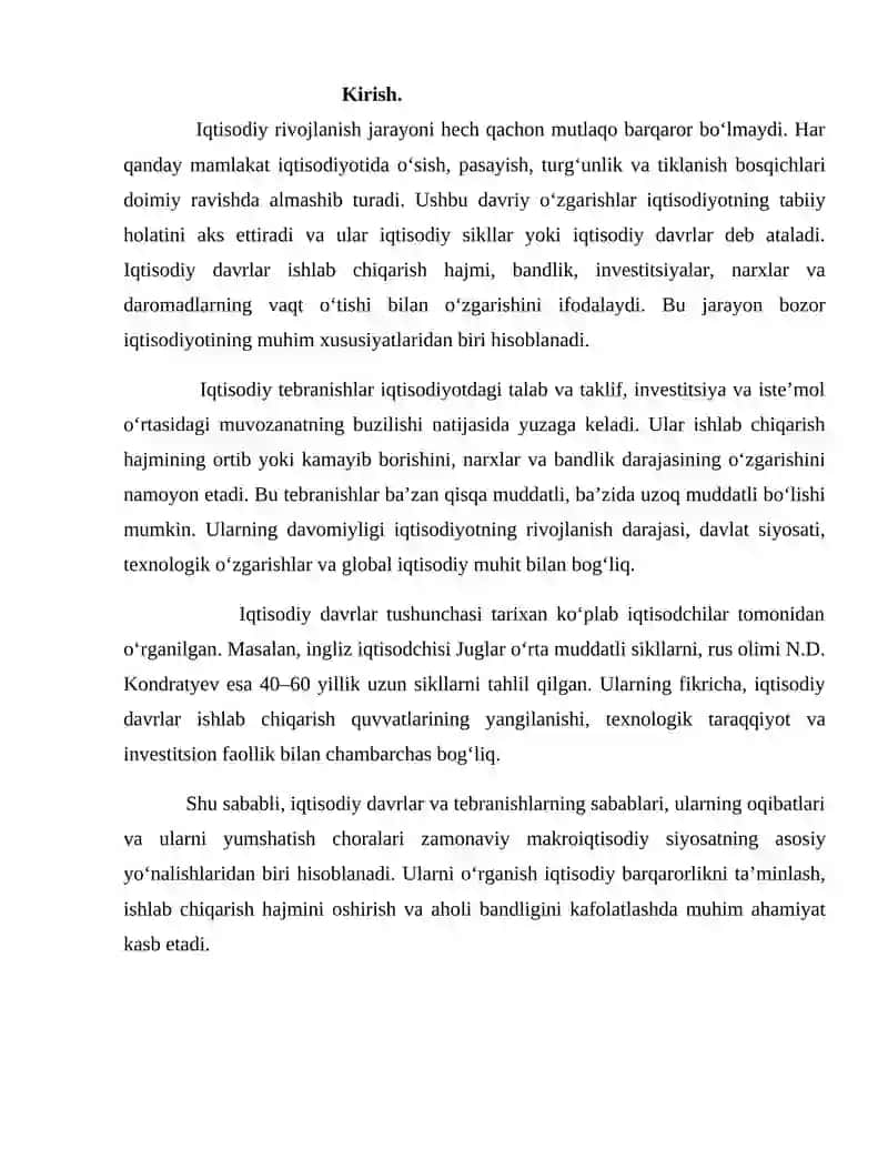 Iqtisodiy davrlar va iqtisodiy tebranishlarning sabablar 2