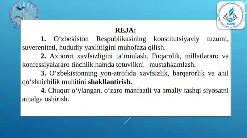 "MILLIY G’OYA VA MA’NAVIYAT ASOSLARI" 2