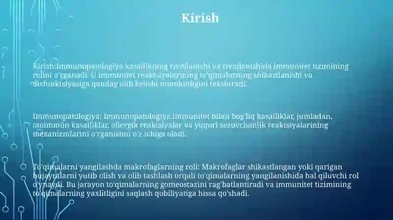 O'Sma Xujayralarni Kelib Chiqishidagi Ahamiyati 2