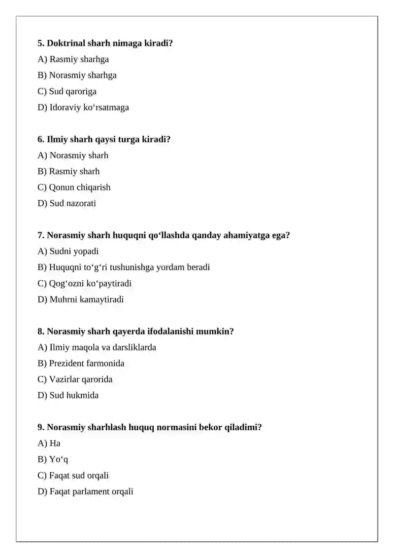 Huquq normalarini norasmiy sharhlash tushunchasi 2