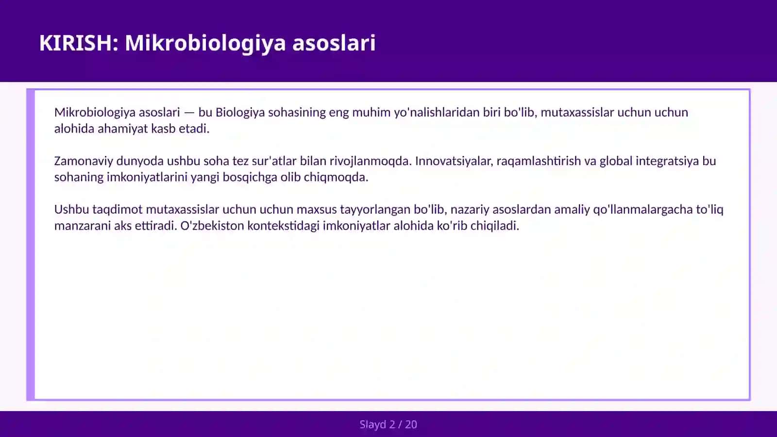 MIKROBIOLOGIYA ASOSLARI 2