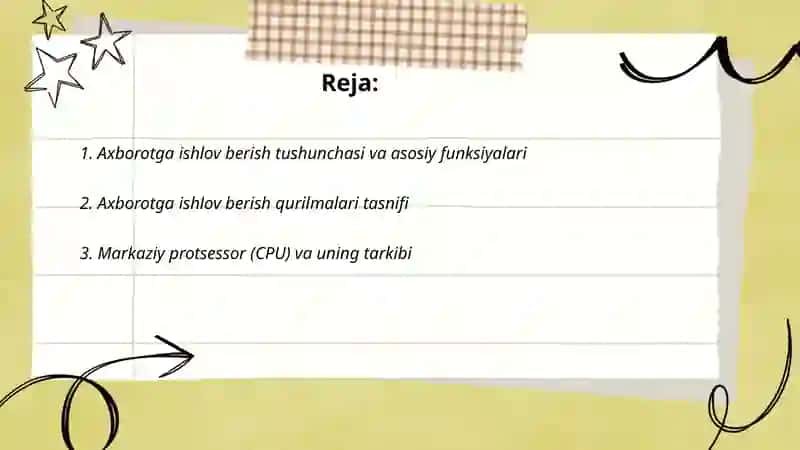 Axborotga ishlov berish qurilmalari 2