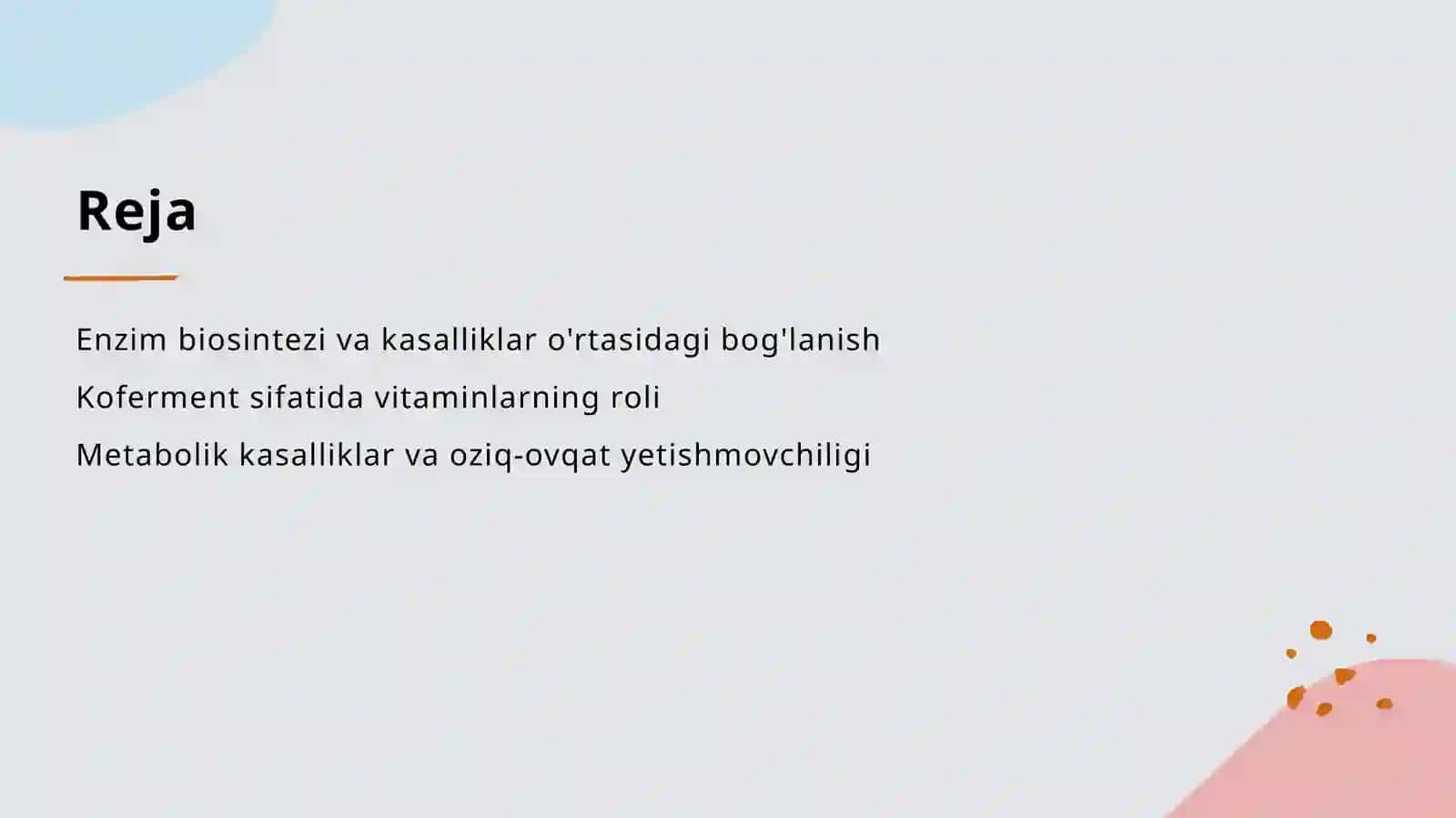 Fermentlarning biosintezini buzilishi 2