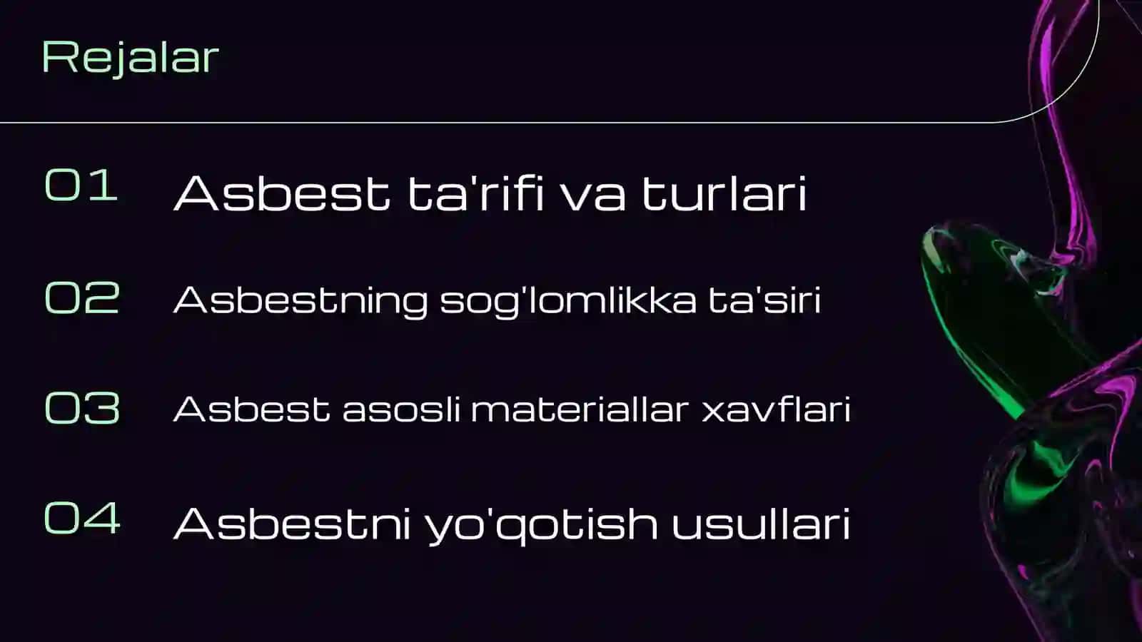 Asbest va asbest asosli qurilish materiallari 2