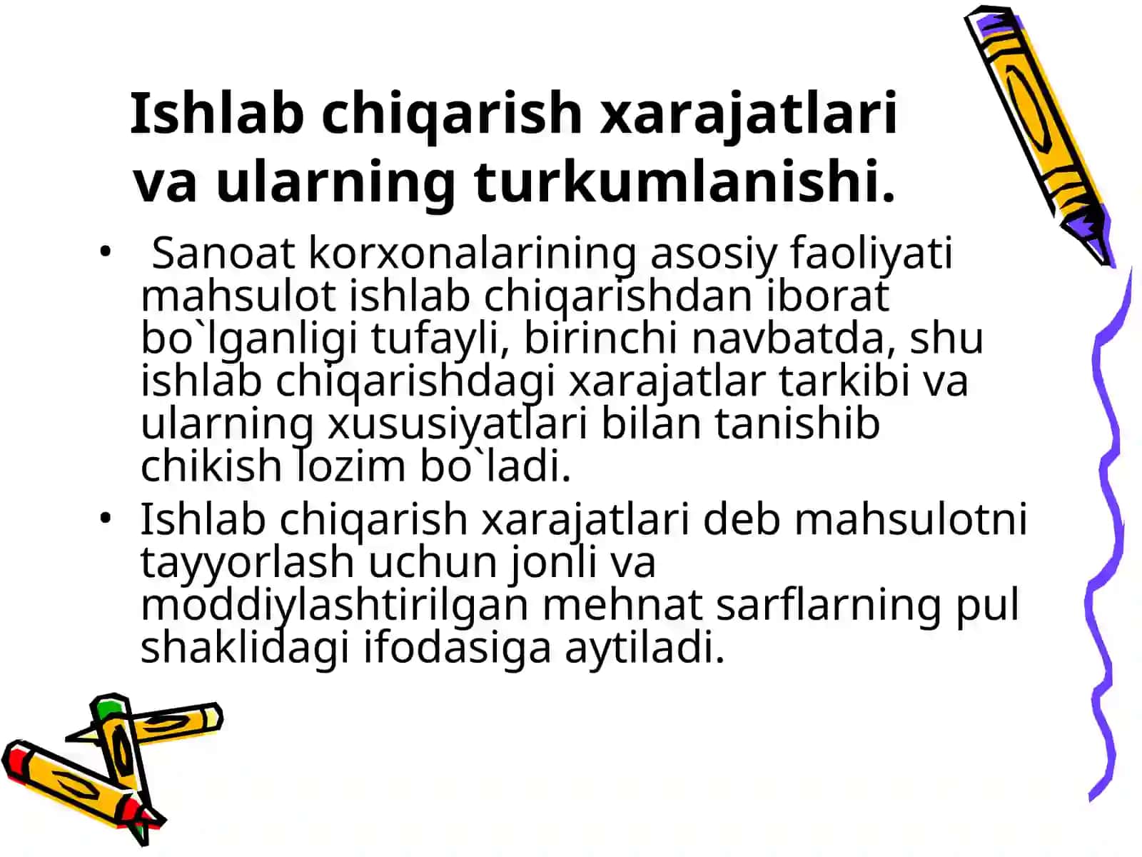 Yordamchi va boshqa ishlab chiqarish xarajatlari hisobi 2