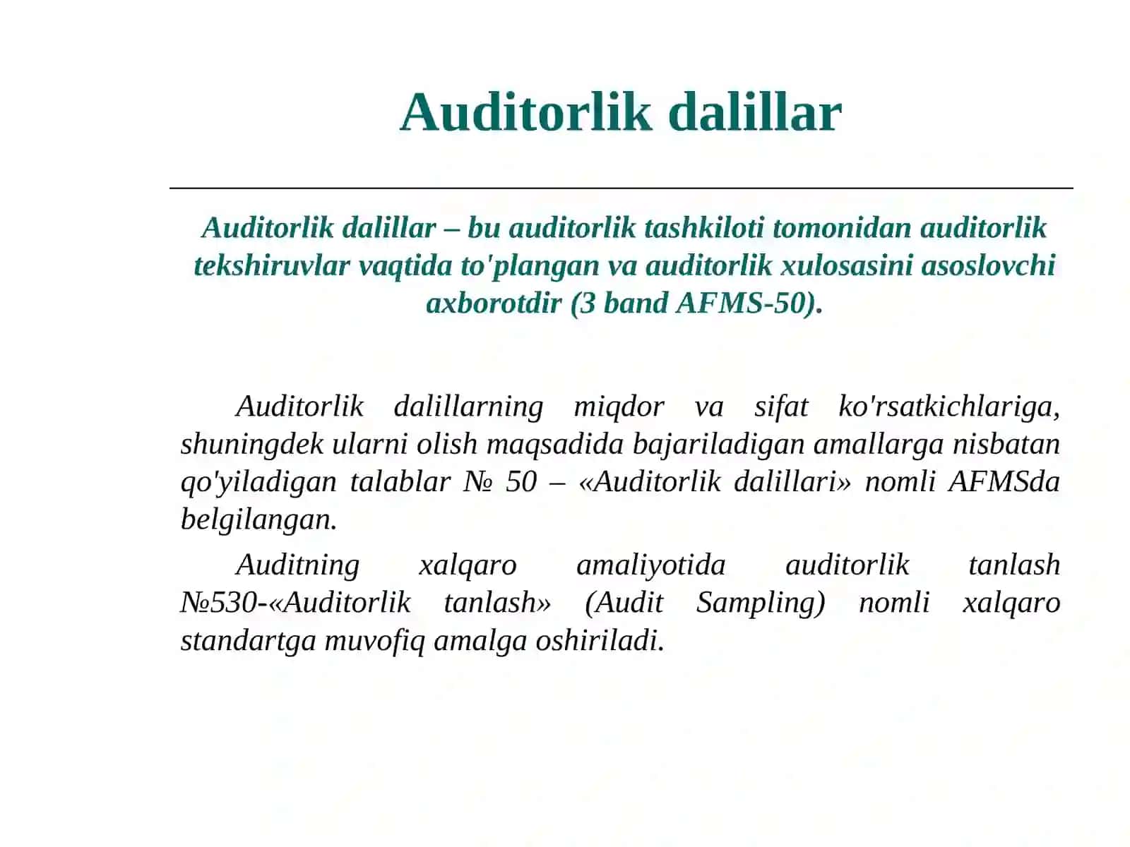 Auditorlik dalillar 2