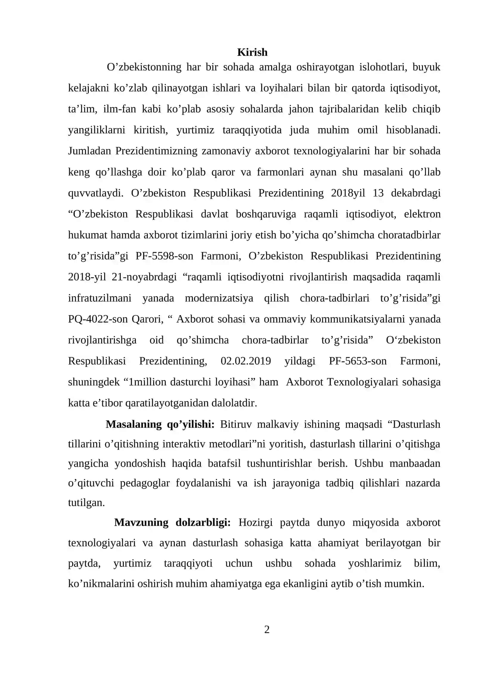 Dasturlash tillarini o’qitishning interaktiv metodlari 2