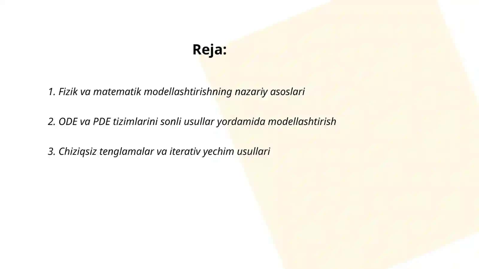 Fizik va matematik modellashtirish 2