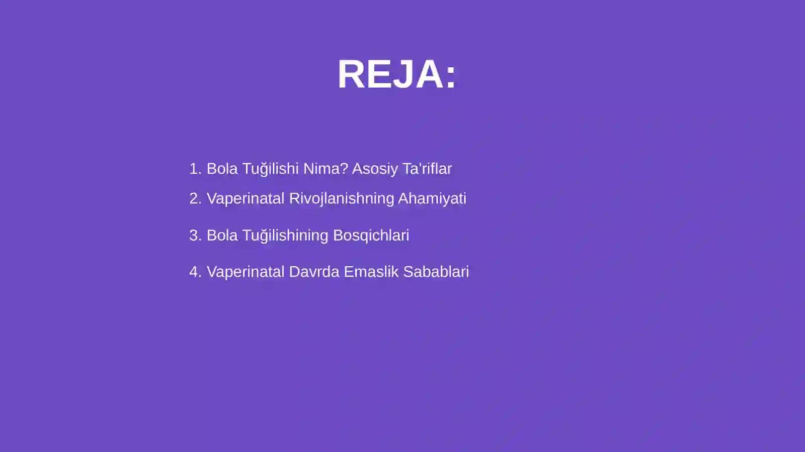 Bola tuğilishi vaperinatal rivojlanishi 2