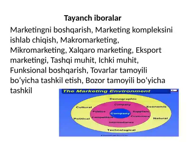MAVZU. MARKETING TIZIMI VA SOHASI 2